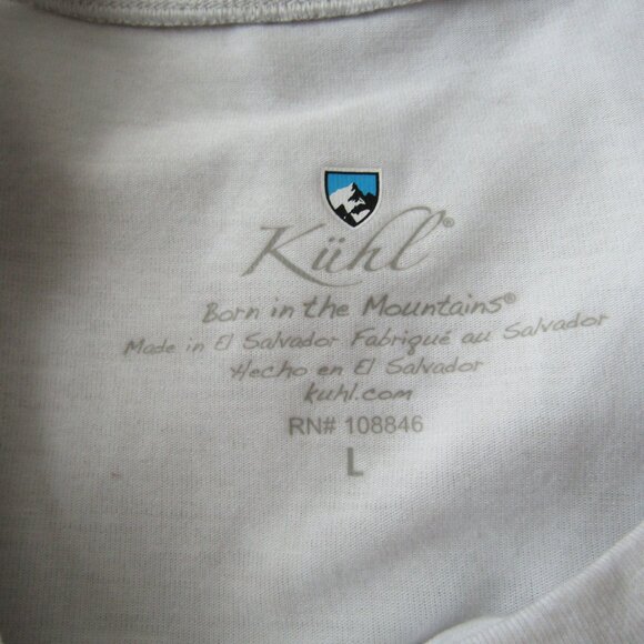 Kuhl Women's KONSTANCE Tee Large White Cream Outdoors UPF 50 Sporty - Picture 10 of 12